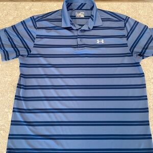 Under Armour Heat Gear Men's Navy and Light Blue Polo Shirt-XL